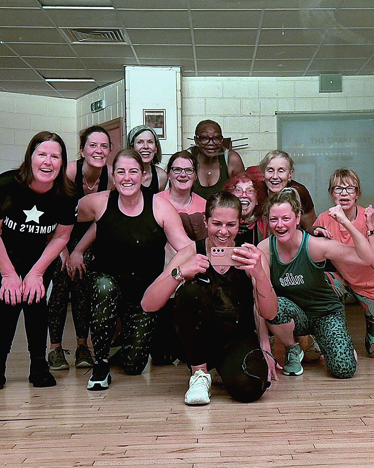 Patrycja's group class, everyone celebrating after a session